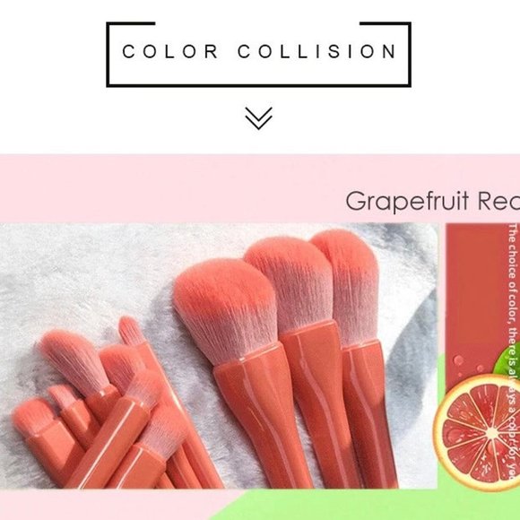 Candy colored Vegan Brush set, 10 Pcs - Picture 4 of 6